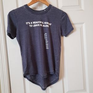 NWT Lt. Blue Faded Tee With White Message Women XS